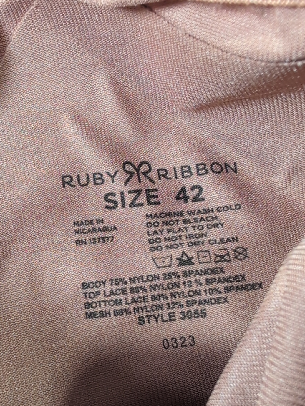 Ruby Ribbon Pin-Up Cami Level 4 Support Size 42 in Latte Brown - Picture 2 of 5